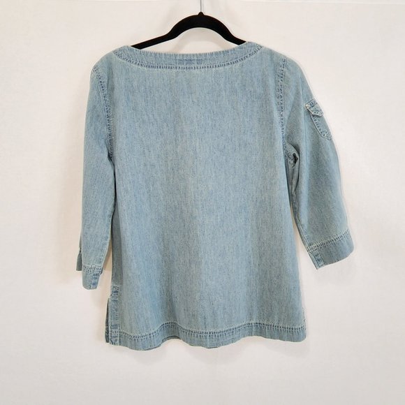 Vintage LRL JEANS CO. RALPH LAUREN Denim Tunic/Shirt Loose Fit Size M Exc. Cond. - Picture 2 of 16